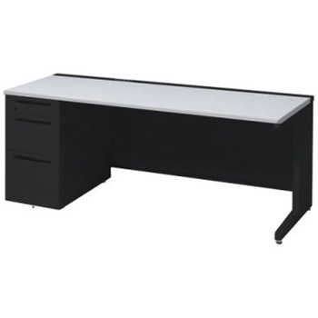 3V13LF MK61 アドバンス 左片袖3段B5 中央引出し無 コンセント対応タイプ L脚 オカムラ(岡村製作所) 06704331