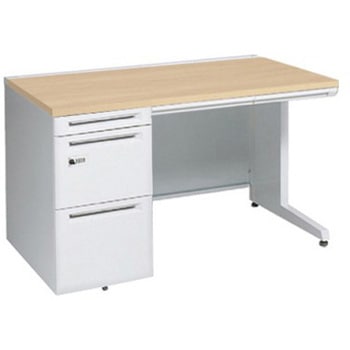 アドバンス 左片袖 中央引出し付(A3対応) コンセント対応タイプ ダイヤル錠タイプ L脚 オカムラ(岡村製作所)