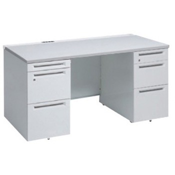 アドバンス 両袖机 3段B5 中央引出し無 コンセント対応タイプ オカムラ(岡村製作所)