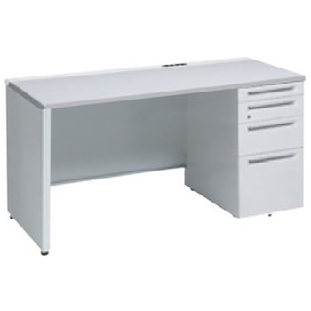 アドバンス 右片袖4段 中央引出し無 コンセント対応タイプ パネル脚 オカムラ(岡村製作所)