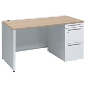 アドバンス 右片袖 中央引出し無 コンセント対応タイプ パネル脚 オカムラ(岡村製作所)