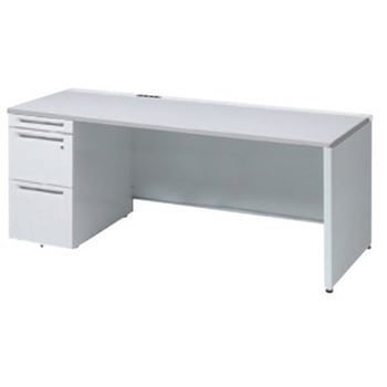 アドバンス 左片袖 中央引出し無 コンセント対応タイプ パネル脚 オカムラ(岡村製作所)