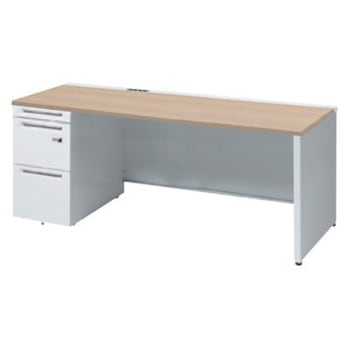 アドバンス 左片袖 中央引出し無 コンセント対応 ダイヤル錠タイプ パネル脚 オカムラ(岡村製作所)