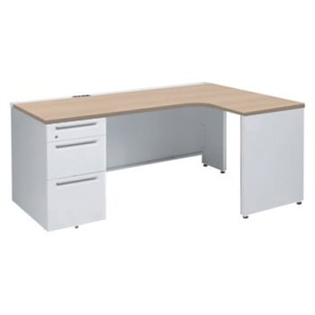 アドバンス L型右用左片袖3段B5引出無 配線カバーコンセント対応タイプ オカムラ(岡村製作所)