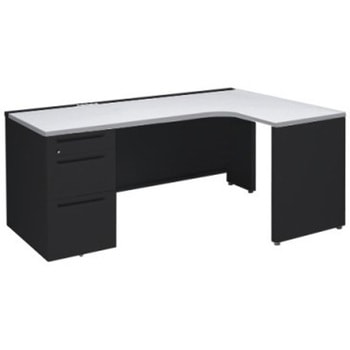 アドバンス L型右用左片袖3段B5引出無 配線カバーコンセント対応タイプ オカムラ(岡村製作所)