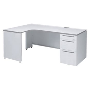 アドバンス L型左用右片袖3段B5引出無 配線カバーコンセント対応タイプ オカムラ(岡村製作所)