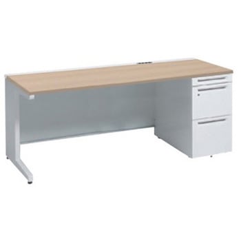 アドバンス 右片袖 中央引出し無 コンセント対応タイプ L脚 オカムラ(岡村製作所)