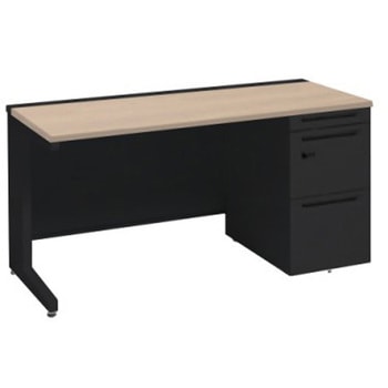 アドバンス 右片袖 中央引出し無 標準タイプ ダイヤル錠タイプ L脚 オカムラ(岡村製作所)