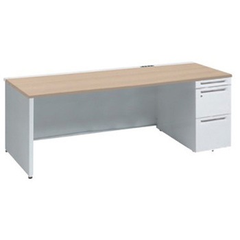 アドバンス 右片袖 中央引出し無 コンセント対応タイプ パネル脚 オカムラ(岡村製作所)