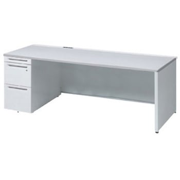 アドバンス 左片袖 中央引出し無 コンセント対応タイプ パネル脚 オカムラ(岡村製作所)