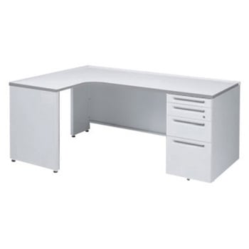 アドバンス L型左用右片袖4段引出無 配線カバー標準タイプ オカムラ(岡村製作所)