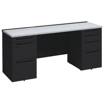 アドバンス 両袖机 4段 中央引出し無 コンセント対応タイプ オカムラ(岡村製作所)