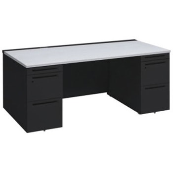 アドバンス 両袖机 中央引出し無 コンセント対応タイプ オカムラ(岡村製作所)