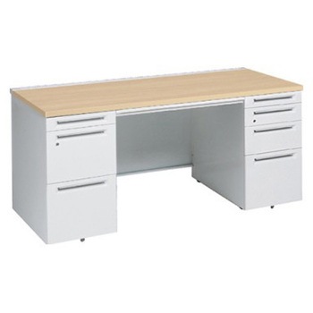 アドバンス 両袖机 4段 中央引出し付(A3対応) コンセント対応タイプ オカムラ(岡村製作所)