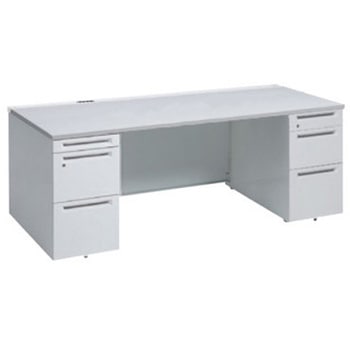 アドバンス 両袖机 3段B5 中央引出し無 コンセント対応タイプ オカムラ(岡村製作所)