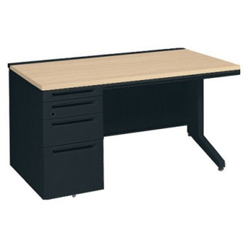 3V1XBH MK57 アドバンス 左片袖4段 中央引出し付(A3対応) 標準タイプ L脚 オカムラ(岡村製作所) 06709416