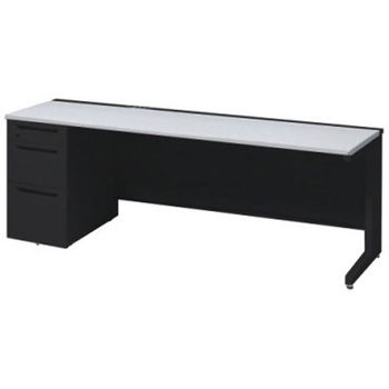 3V13NE MK61 アドバンス 左片袖3段B5 中央引出し無 コンセント対応タイプ L脚 オカムラ(岡村製作所) 06709529