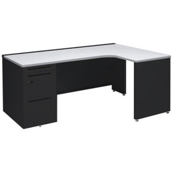 アドバンス L型右用左片袖3段引出無 配線カバー標準タイプ ダイヤル錠 オカムラ(岡村製作所)