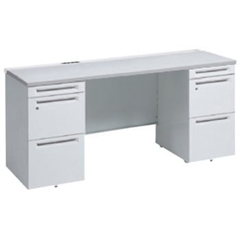 アドバンス 両袖机 中央引出し無 コンセント対応タイプ オカムラ(岡村製作所)