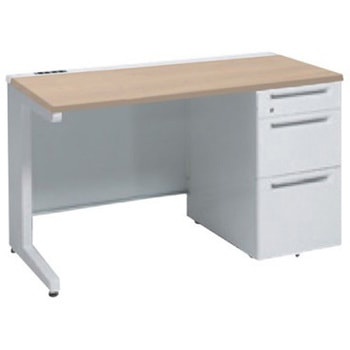 アドバンス 右片袖3段B5 中央引出し無 コンセント対応タイプ L脚 オカムラ(岡村製作所)