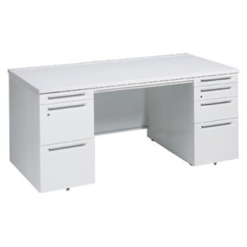 アドバンス 両袖机 4段 中央引出し付(A3対応) コンセント対応タイプ オカムラ(岡村製作所)