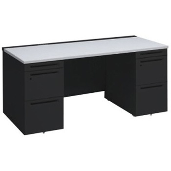 アドバンス 両袖机 中央引出し無 コンセント対応タイプ オカムラ(岡村製作所)