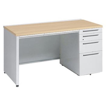 アドバンス 右片袖4段 中央引出し付(A3対応) コンセント対応タイプ パネル脚 オカムラ(岡村製作所)