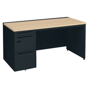 アドバンス 左片袖 中央引出し付(A3対応) コンセント対応タイプ ダイヤル錠タイプ パネル脚 オカムラ(岡村製作所)