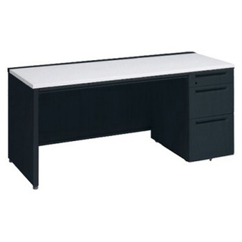 アドバンス 右片袖3段B5 中央引出し付(A3対応) コンセント対応タイプ パネル脚 オカムラ(岡村製作所)