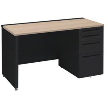 アドバンス 右片袖4段 中央引出し無 標準タイプ パネル脚 オカムラ(岡村製作所)