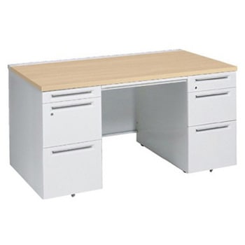 アドバンス 両袖机 3段B5 中央引出し付(A3対応) スタンダードタイプ オカムラ(岡村製作所)