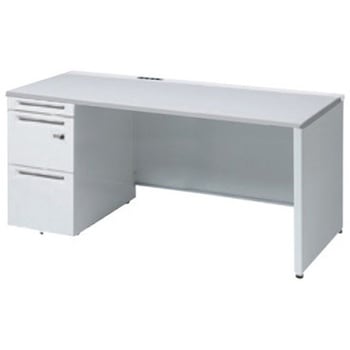 アドバンス 左片袖 中央引出し無 コンセント対応 ダイヤル錠タイプ パネル脚 オカムラ(岡村製作所)