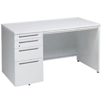 アドバンス 左片袖4段 中央引出し付(A3対応) コンセント対応タイプ パネル脚 オカムラ(岡村製作所)