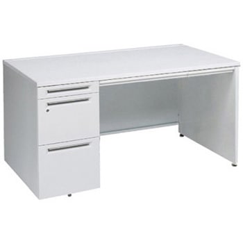 アドバンス 左片袖 中央引出し付(A3対応) コンセント対応タイプ パネル脚 オカムラ(岡村製作所)