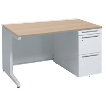 アドバンス 右片袖 中央引出し無 標準タイプ L脚 オカムラ(岡村製作所)