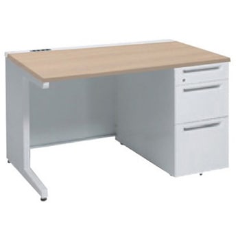 アドバンス 右片袖3段B5 中央引出し無 コンセント対応タイプ L脚 オカムラ(岡村製作所)