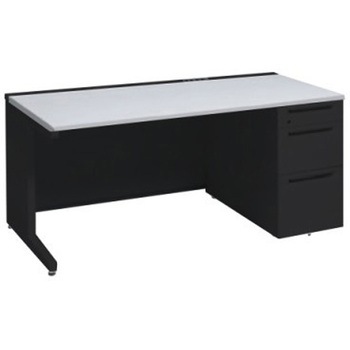 アドバンス 右片袖3段B5 中央引出し無 コンセント対応タイプ L脚 オカムラ(岡村製作所)