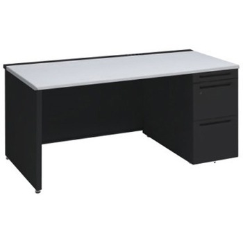 アドバンス 右片袖 中央引出し無 コンセント対応タイプ パネル脚 オカムラ(岡村製作所)