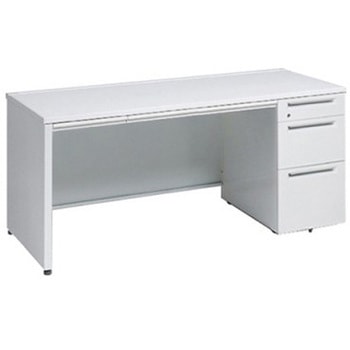 アドバンス 右片袖3段B5 中央引出し付(A3対応) 標準タイプ パネル脚 オカムラ(岡村製作所)