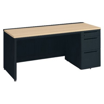 アドバンス 右片袖3段B5 中央引出し付(A3対応) 標準タイプ パネル脚 オカムラ(岡村製作所)