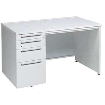 アドバンス 左片袖4段 中央引出し付(A3対応) コンセント対応タイプ パネル脚 オカムラ(岡村製作所)