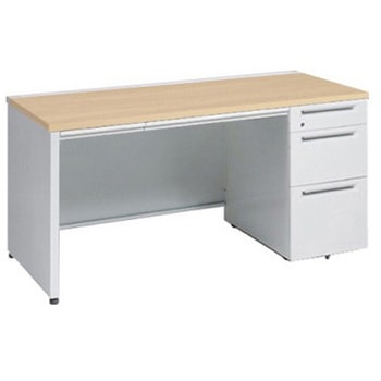 アドバンス 右片袖3段B5 中央引出し付(A3対応) 標準タイプ パネル脚 オカムラ(岡村製作所)