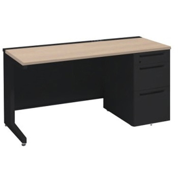 アドバンス 右片袖3段B5 中央引出し無 コンセント対応タイプ L脚 オカムラ(岡村製作所)