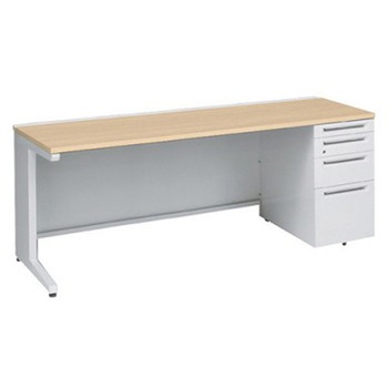 3V1BLE MK54 アドバンス 右片袖4段 中央引出し無 コンセント対応タイプ L脚 オカムラ(岡村製作所) 06721648