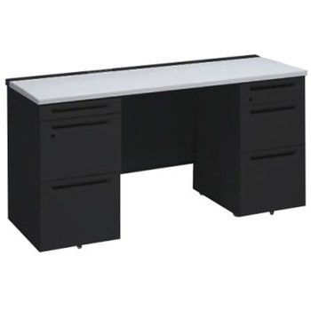 アドバンス 両袖机 3段B5 中央引出し無 コンセント対応タイプ オカムラ(岡村製作所)