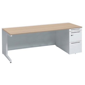 アドバンス 右片袖 中央引出し無 標準タイプ ダイヤル錠タイプ L脚 オカムラ(岡村製作所)