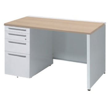 3V1DEL MK54 アドバンス 左片袖4段 中央引出し無 標準タイプ パネル脚 オカムラ(岡村製作所) 06723301