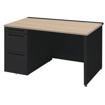 アドバンス 左片袖 中央引出し無 コンセント対応タイプ パネル脚 オカムラ(岡村製作所)