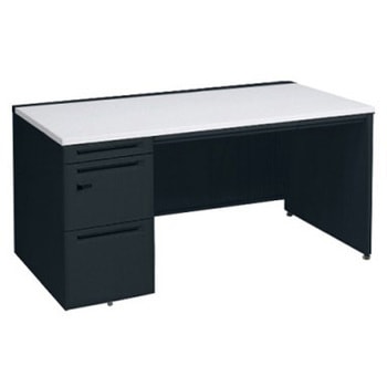 アドバンス 左片袖 中央引出し付(A3対応) コンセント対応タイプ ダイヤル錠タイプ パネル脚 オカムラ(岡村製作所)