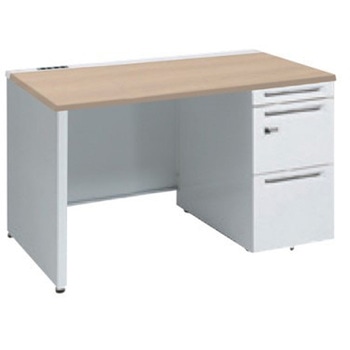 アドバンス 右片袖 中央引出し無 コンセント対応 ダイヤル錠タイプ パネル脚 オカムラ(岡村製作所)